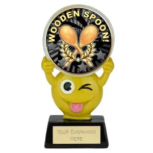 Novelty Emoji Booby Prize Wooden Spoon Trophy 11cm (4 3/8