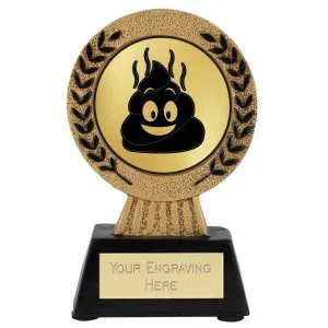 Gold Laurel Hero Booby Prize Poo Steamy Award 11.5cm (4 5/8