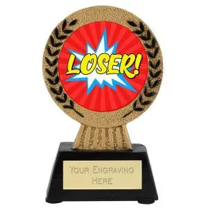 Gold Laurel Hero Booby Prize Loser Award 11.5cm (4 5/8