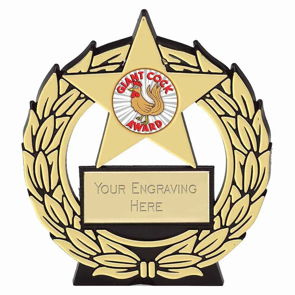 Megastar Giant Cock Award Plaque 11.5cm (4 5/8