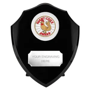Colour Triumph Booby Prize Giant Cock Award Wood Shield with Trim