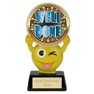 Novelty Emoji Well Done Hyper Trophy 11cm (4 3/8