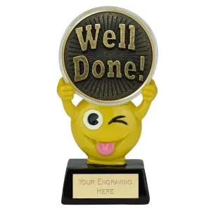 Novelty Emoji Well Done Muted Trophy 11cm (4 3/8