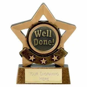 Mini Stars Well Done Muted Trophy Cup 8cm (3 1/4