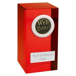 Well Done Muted Colour Optical Crystal Block with Trim