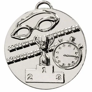 Silver Target Swimming Goggles & Equipment Medal 50mm (2