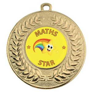 VF Contour School Maths Star Medal 50mm