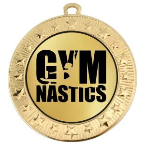 Gold VF Star Gymnastics Word + Female Medal 70mm
