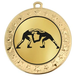 Gold VF Star Wrestling Medal 70mm