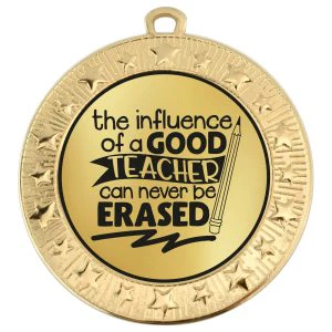 Gold VF Star Teacher Thank-you Medal 70mm