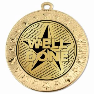 Starburst Well Done Star Medal 70mm