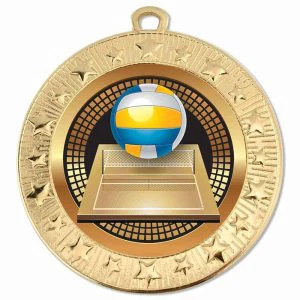 Starburst Volleyball Generic Medal 70mm