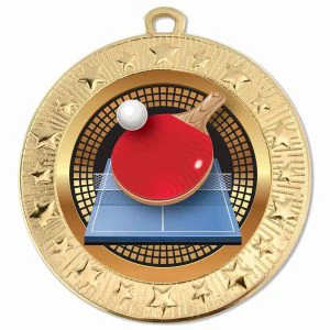 Starburst Table Tennis Bat Ball Table Medal 70mm