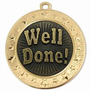 Starburst Well Done Muted Medal 70mm