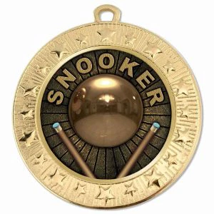 Starburst Snooker Cue & Ball Medal 70mm