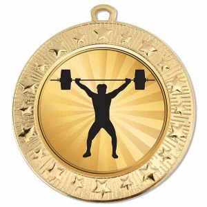 Starburst Weightlifting Male Medal 70mm