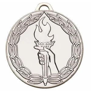 Silver Classic Torch Medal 50mm (2