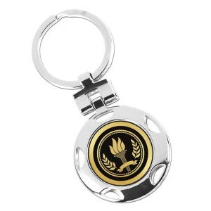Silver Victory Torch Classic Round Keyring 40mm