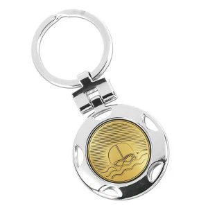 Silver Swimming Classic Round Keyring 40mm