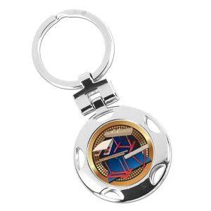 Silver Gymnastics Equipment Round Keyring 40mm