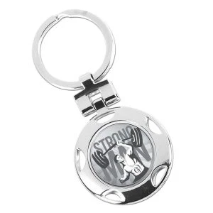 Silver Strongman Round Keyring 40mm