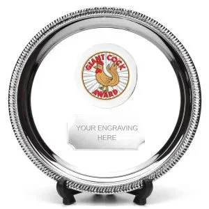 Sierra Prize Giant Cock Award Nickel Plated Silver Salver with Silver Trim