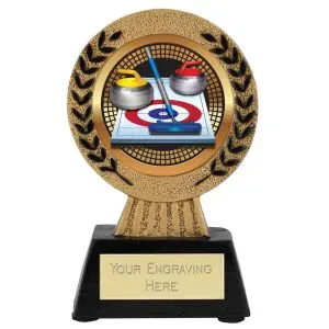 Gold Laurel Hero Curling Award 11.5cm (4 5/8