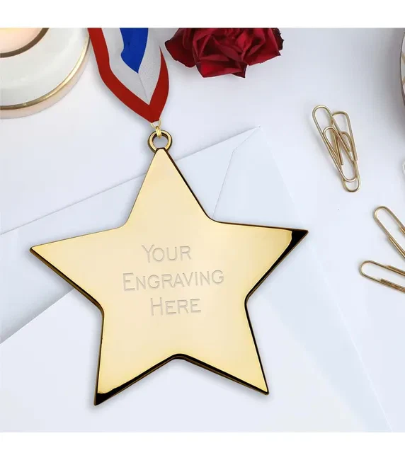 High Quality Polished Star Medal