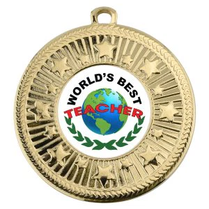 VF Star Worlds Best Teacher Medal 50mm (2