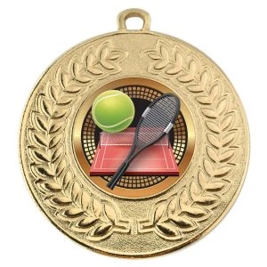 VF Contour Tennis Racquet Ball & Court Medal 50mm