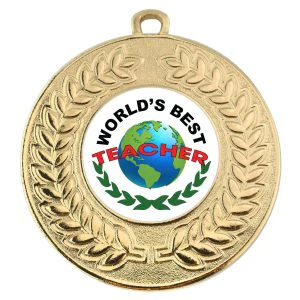 VF Contour Worlds Best Teacher Medal 50mm