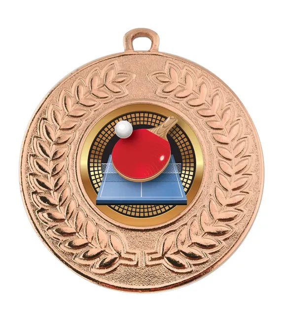 VF Contour Table Tennis Bat Ball Table Medal 50mm - Image 2