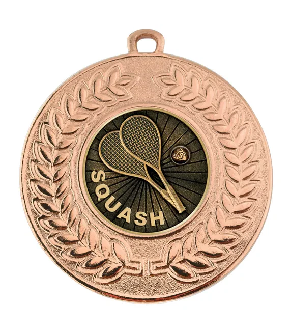 VF Contour Squash Word & Racquets Medal 50mm - Image 2
