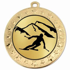 Starburst Snow Sports Skiing Medal 70mm