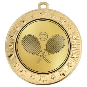 Gold VF Star Tennis Racquets & Ball Classic Medal 70mm