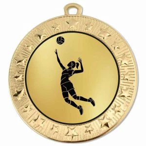 Starburst Volleyball Female Medal 70mm