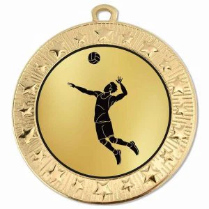 Starburst Volleyball Male Medal 70mm