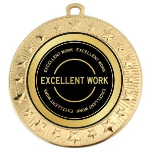 Gold VF Star Excellent Work Medal 70mm