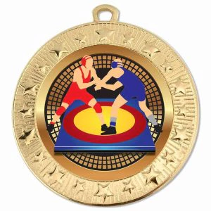 Starburst Wrestling Colourful Medal 70mm