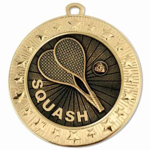 Starburst Squash Word & Racquets Medal 70mm