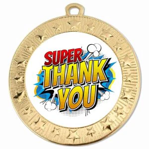 Starburst Thank-you Super Hero Medal 70mm