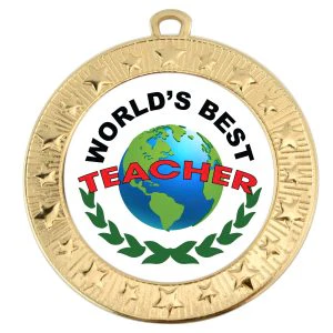 VF Star Worlds Best Teacher Medal 70mm