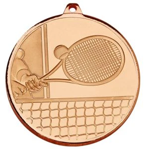 Bronze Frosted Glacier Tennis Medal 50mm