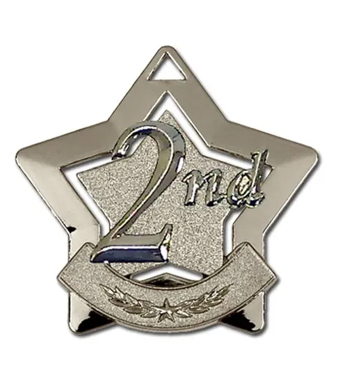 Mini Star 1st 2nd 3rd Place Medal 60mm (2 3/8