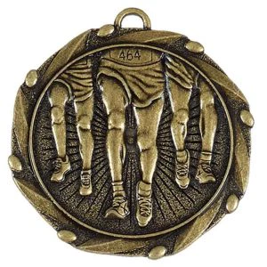 Gold Combo Running Legs Medal with Red, White & Blue Ribbon 45mm (1 3/4