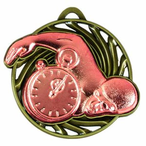 Bronze Vortex Swimming Medal 50mm