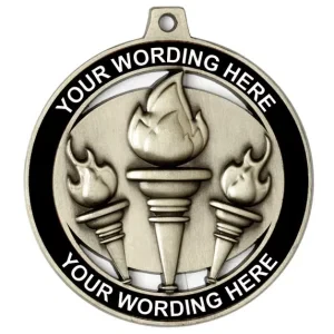 Heavyweight Personalised Victory Torch Medal 55mm (2 1/8