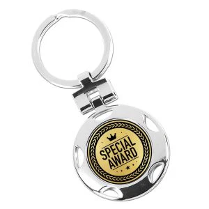 Silver Special Award Classic Round Keyring 40mm