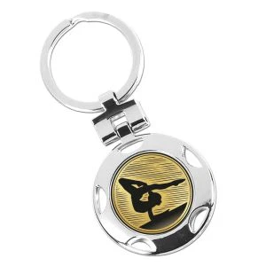 Silver Gymnastics Female Floor Round Keyring 40mm