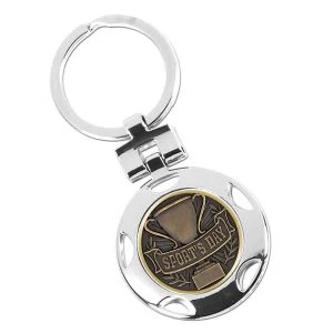 Silver School Sports Day Classic Round Keyring 40mm